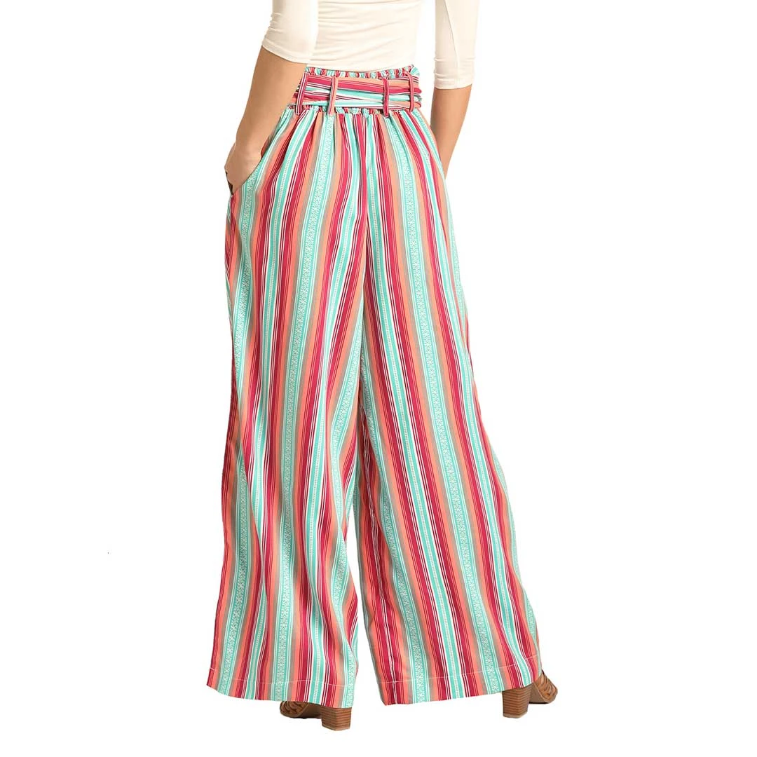 Rock & Roll Cowgirl Women's Stripe Wide Leg Pant - Image 2