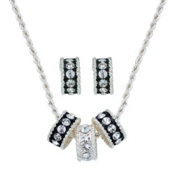 Montana Silversmiths Women's Crystal Shine 3 Ring Jewelry Set