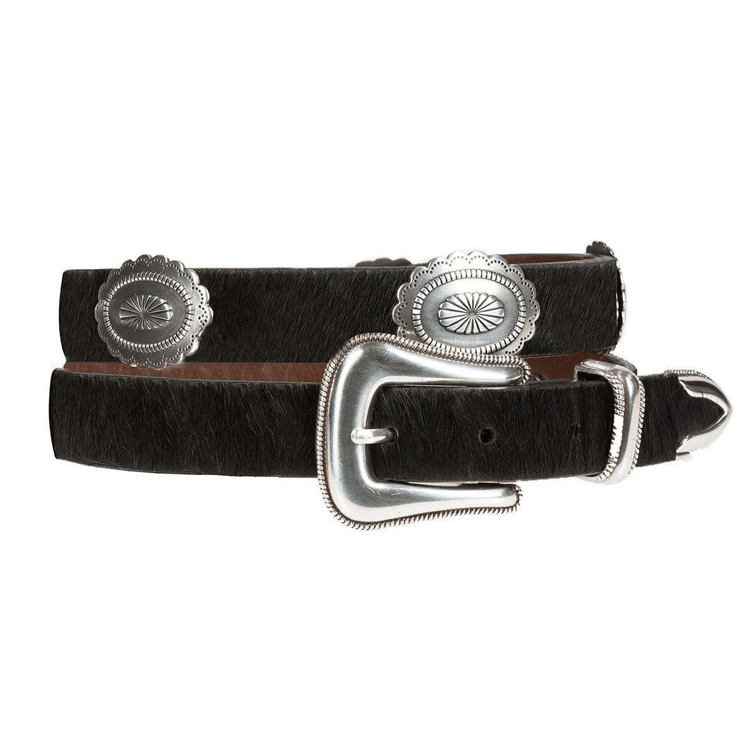 Wrangler Women's Hide Hair & Conchos Belt