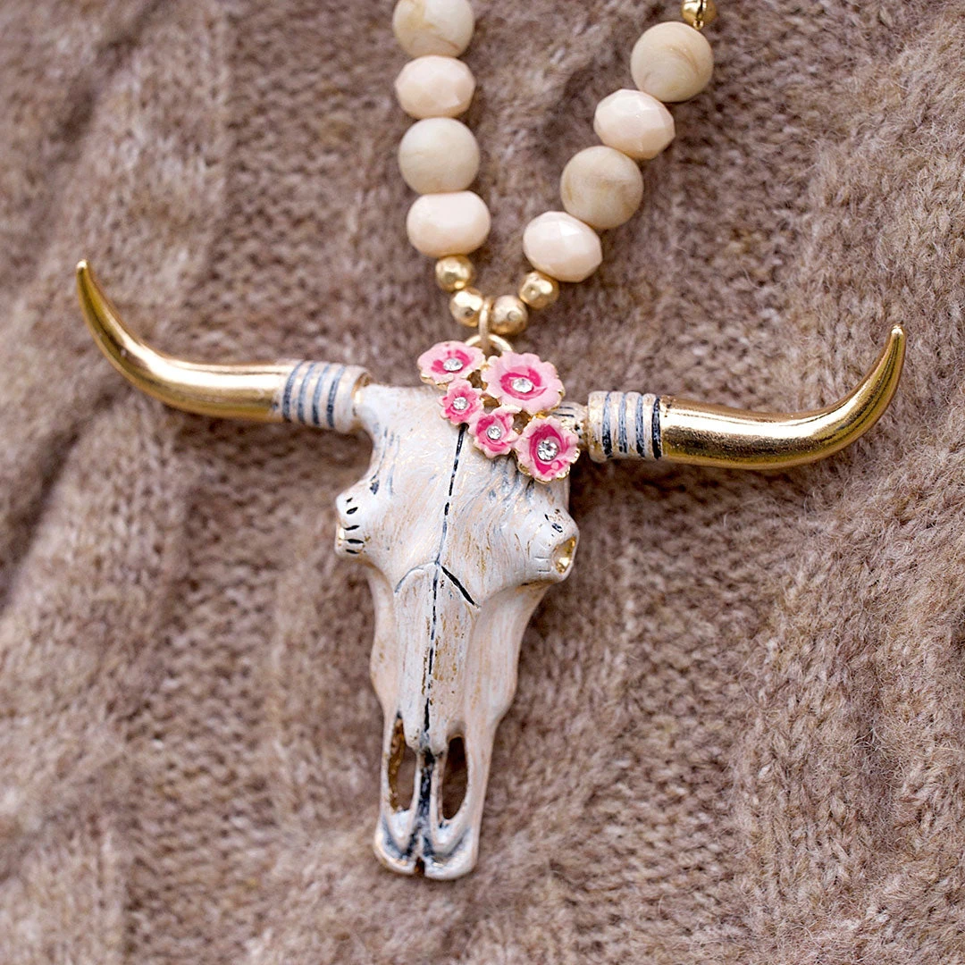 Wyo-Horse Women's Steer Skull Bead Jewelry Set - Image 2