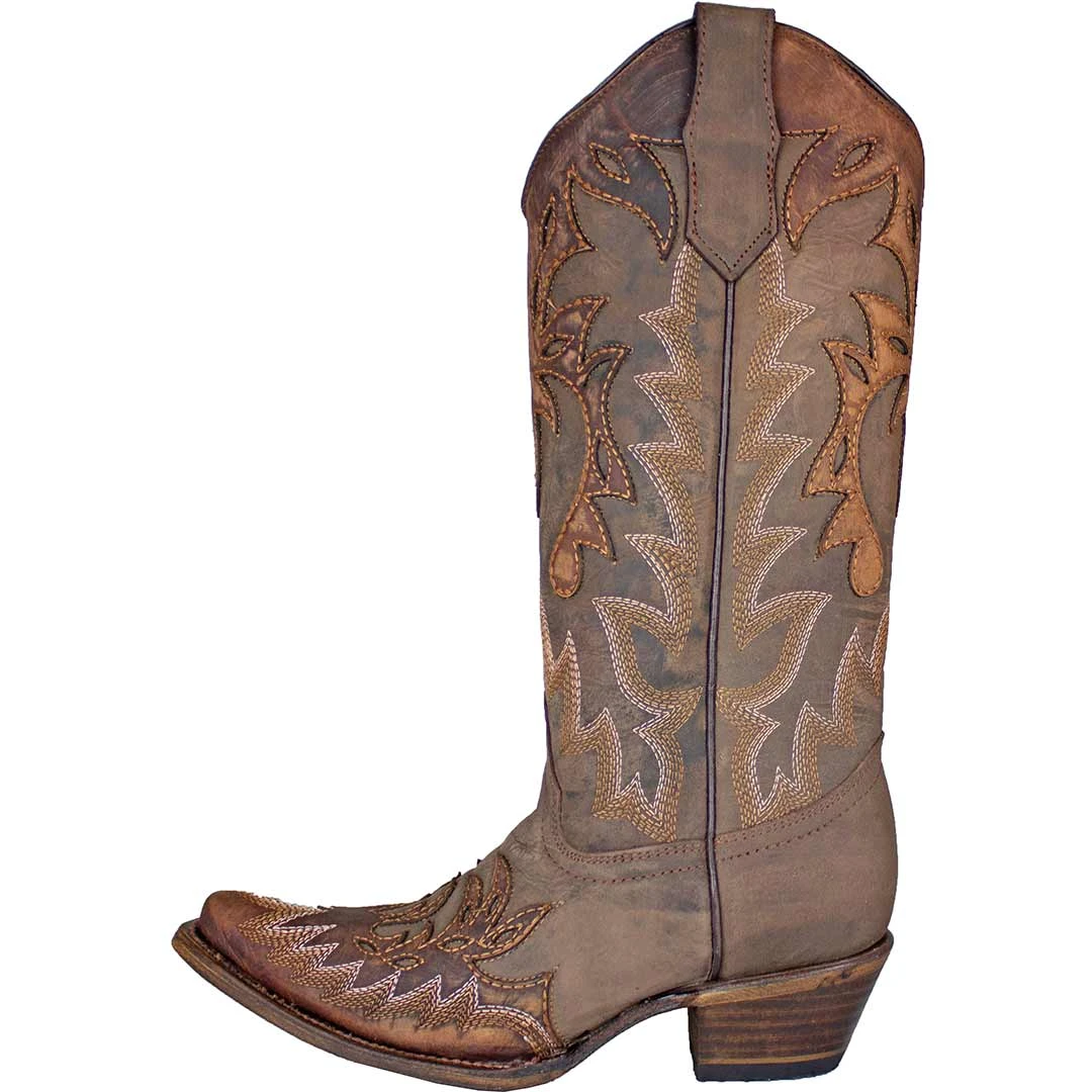 Circle G Women's Overlay & Embroidery Wing Cowgirl Boots - Image 2