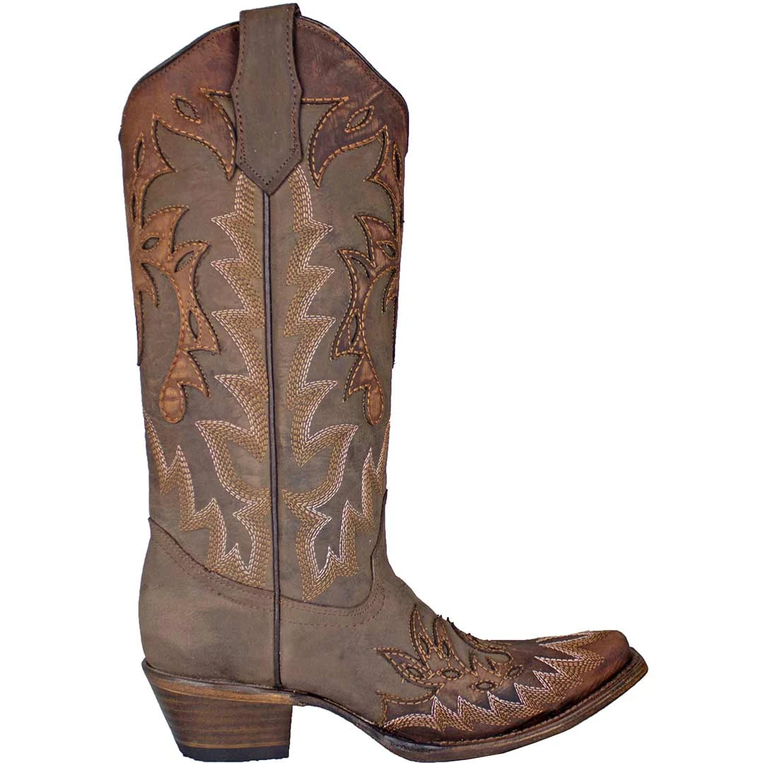 Circle G Women's Overlay & Embroidery Wing Cowgirl Boots - Image 3
