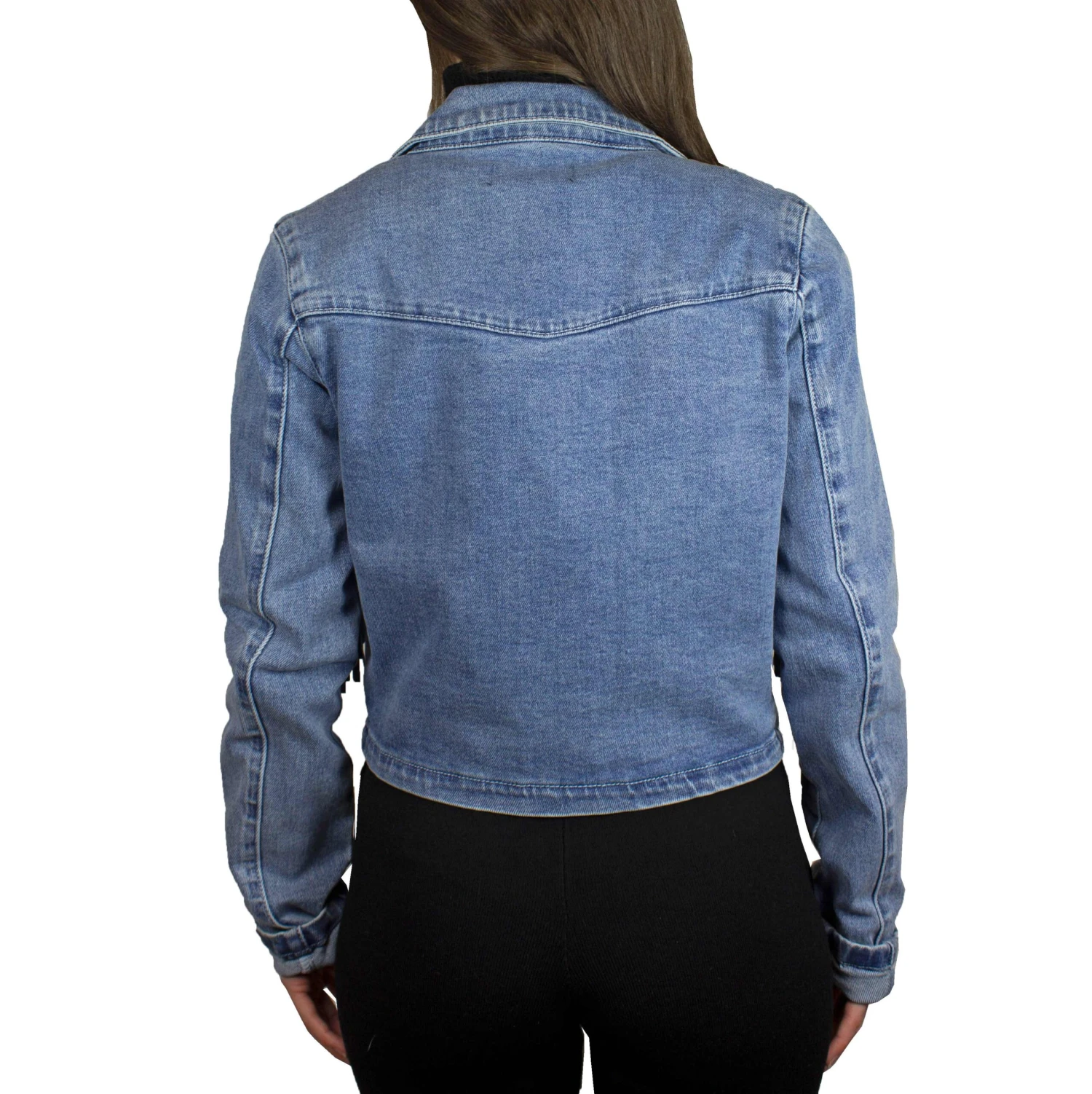 Rock & Roll Denim Women's Fringe Jean Jacket - Image 2