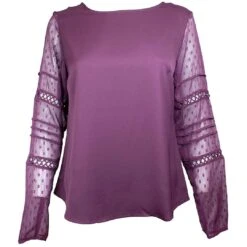 Cruel Denim Women's Sheer Sleeve Georgette Blouse