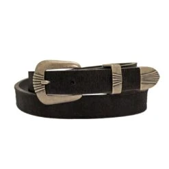Wrangler Women's Hair On Hide Scallop Buckle Belt