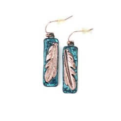 Wyo-Horse Women's Color Blocked Feather Earrings