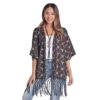 Panhandle Women's Steer Skull Print Kimono