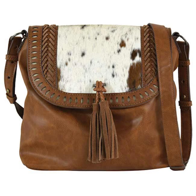 Catchfly Chestnut Hair-On-Hide Crossbody Purse