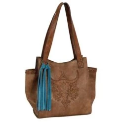 Catchfly Floral Tooling Skull Shoulder Bag