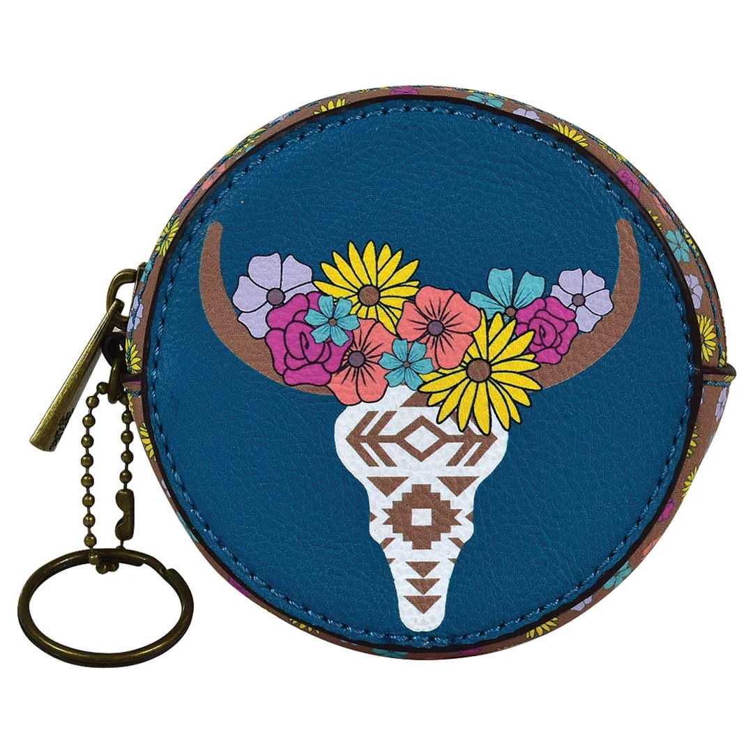 Catchfly Steer Skull Round Coin Purse