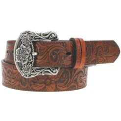 Hooey Women's Flora Embossed Leather Belt