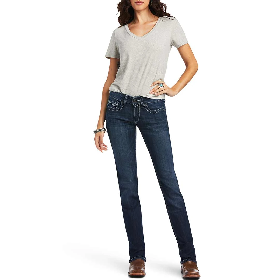 Ariat Women's R.E.A.L. Mid Rise Clarissa Straight Leg Jeans - Image 6
