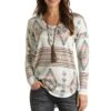 Panhandle Women's Aztec Print Long Sleeve T-shirt
