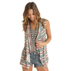 Rock & Roll Cowgirl Women's Aztec Print Vest