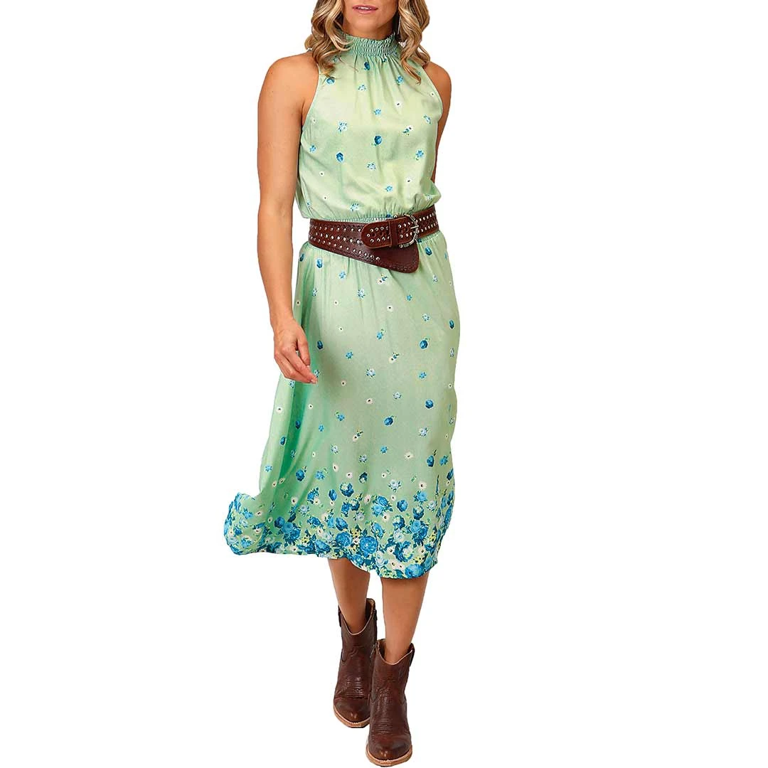 Roper Women's Floral Print High Neck Midi Dress - Image 3