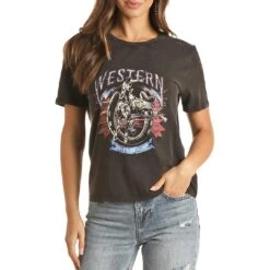 Rock & Roll Cowgirl Western State Of Mind Graphic T-Shirt