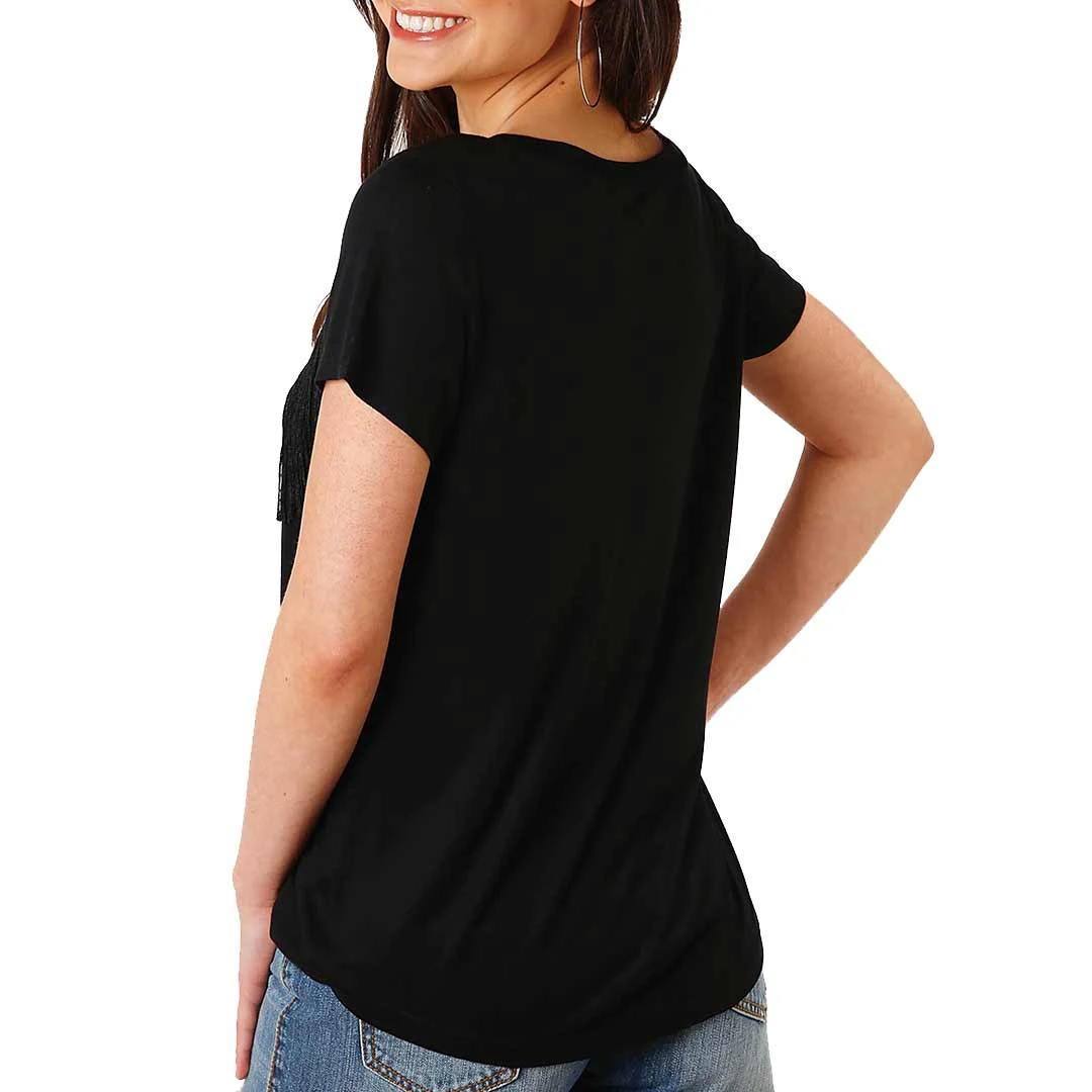 Roper Women's V Fringe Detail T-shirt - Image 2