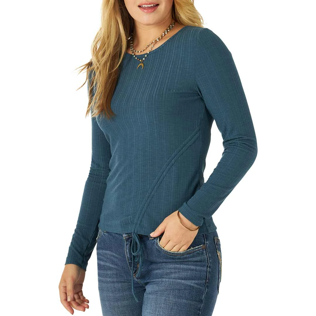 Wrangler Women's Essential Ribbed Knit Long Sleeve T-Shirt