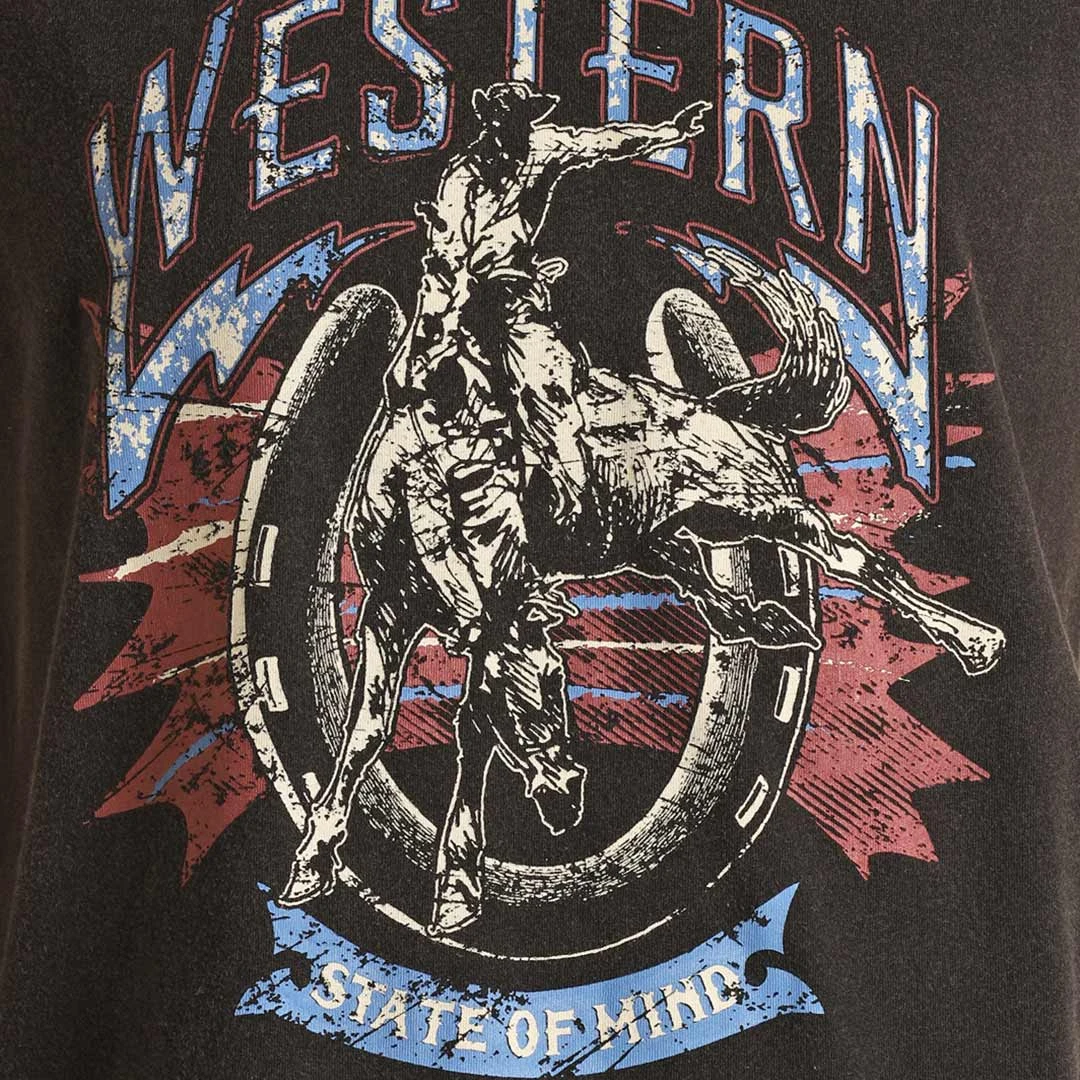 Rock & Roll Cowgirl Western State Of Mind Graphic T-Shirt - Image 2