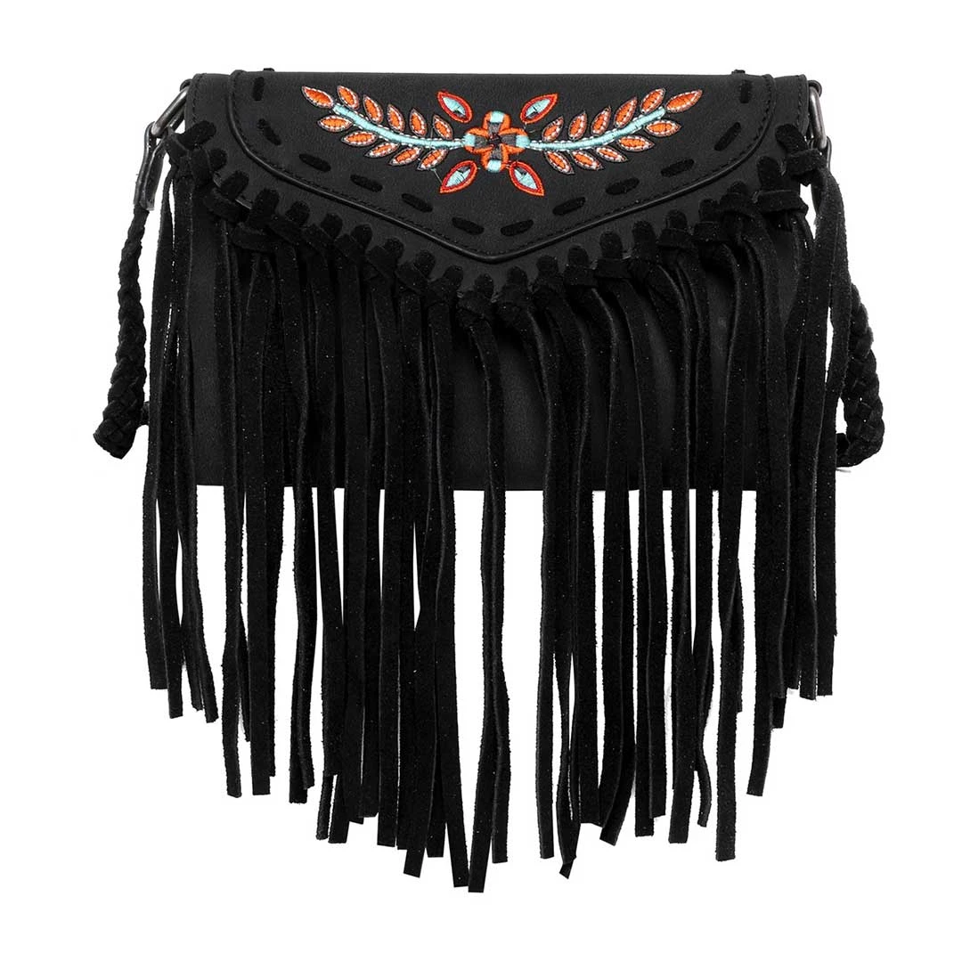 Wrangler Fringe With Embroidery Crossbody Purse