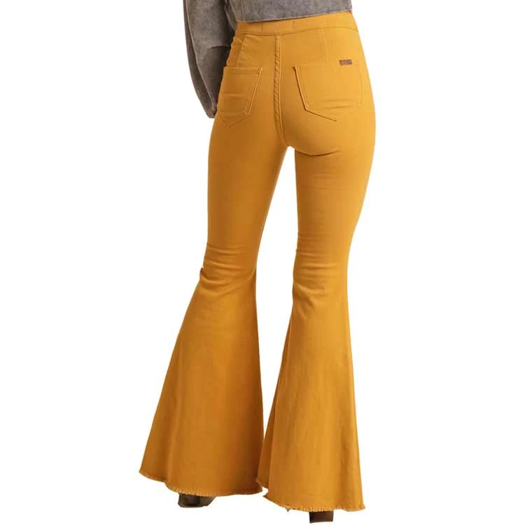 Rock & Roll Denim Women's High Rise Stretch Bell Bottom Jeans