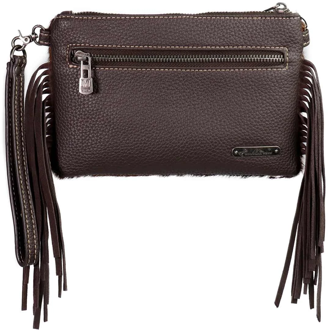 Montana West Hair-On-Hide Leather Fringe Clutch/Crossbody - Image 2
