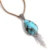 Wyo-Horse Turquoise Drop Suede Cord Necklace