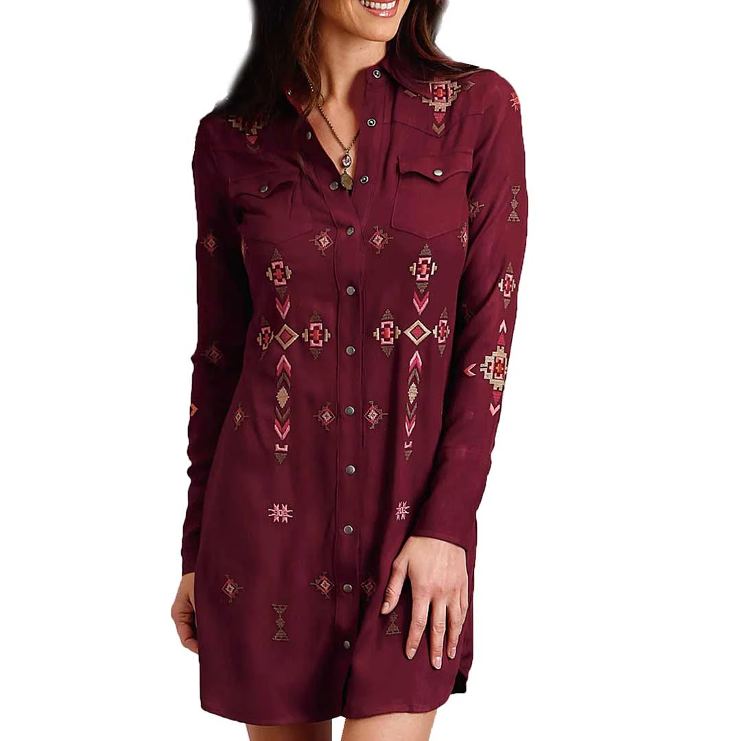 Stetson Women's Embroidered Shirt Dress