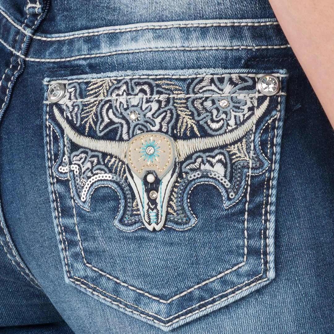 Miss Me Women's Tropical Longhorn Bootcut Jeans - Image 3