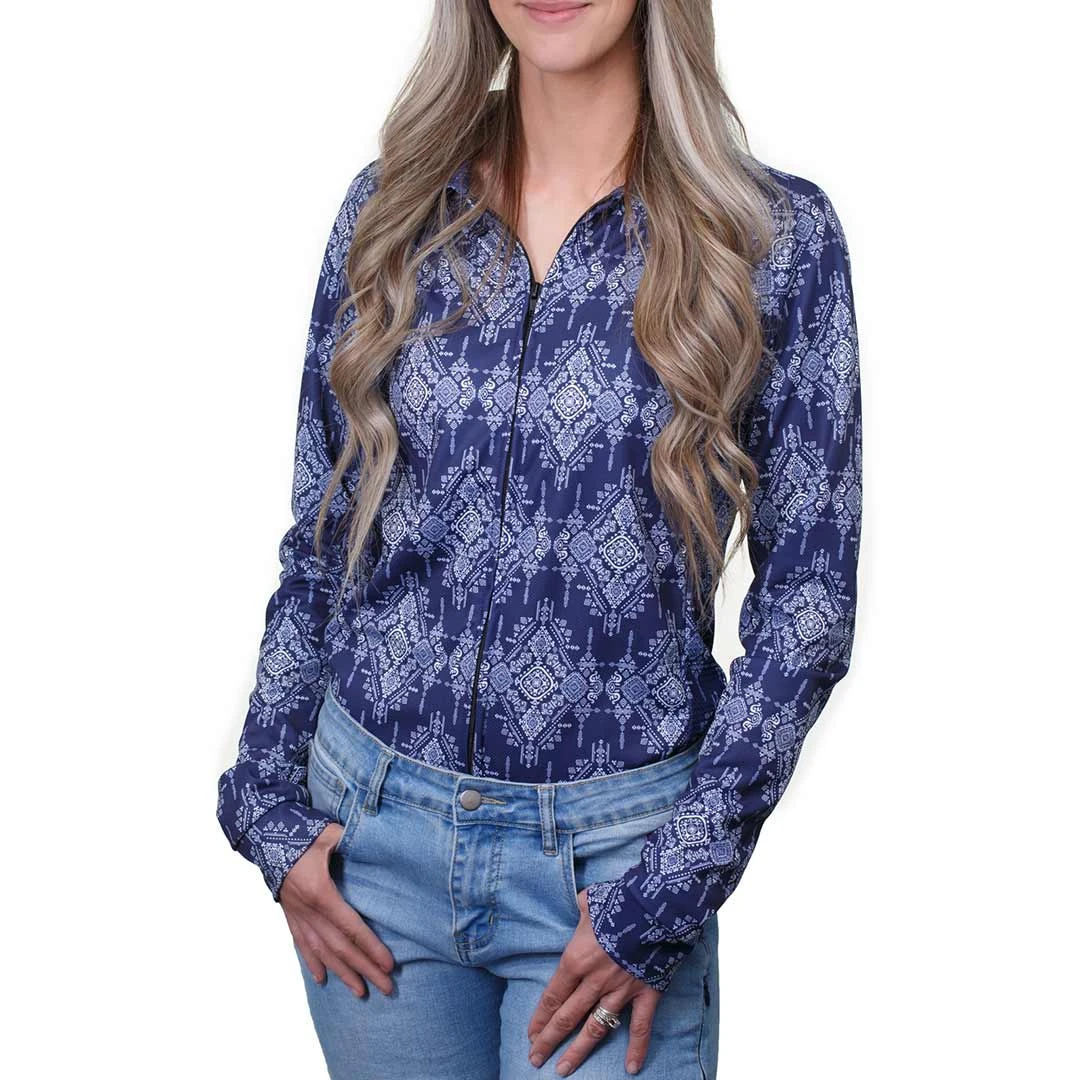 M Sport 6 Women's Royals Zippered Western Shirt