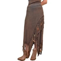 Pat Dahnke Women's Criss-Cross Fringe Maxi Skirt