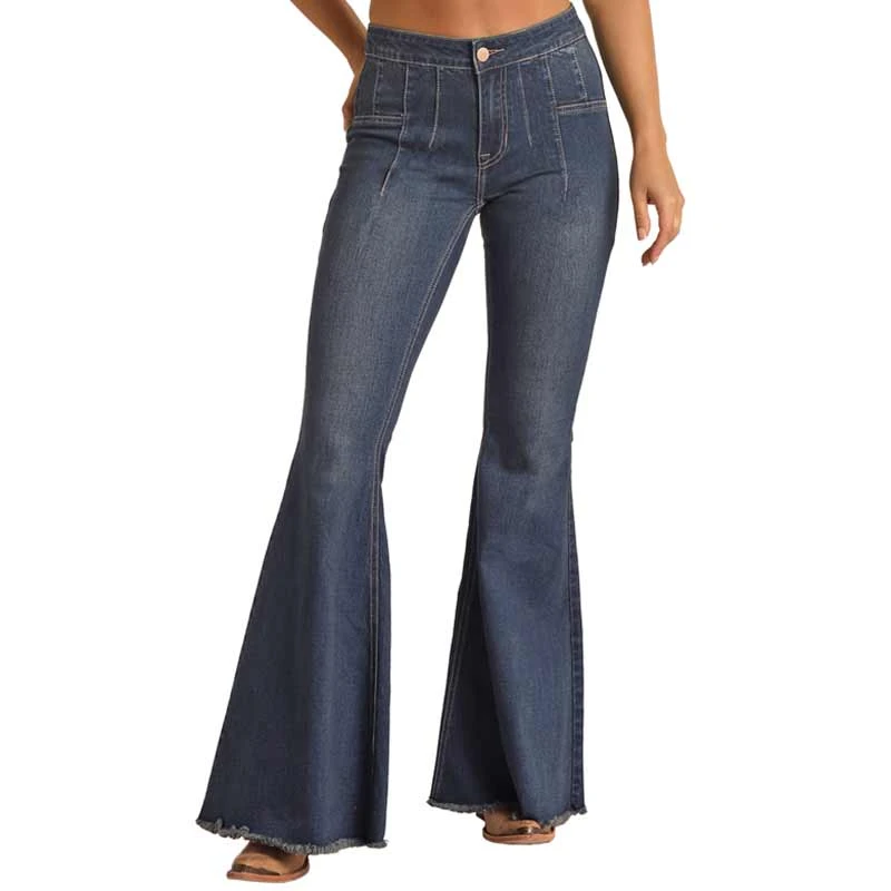 Rock & Roll Cowgirl Women's High Rise Bell Bottom Jeans - Image 3