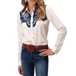 Roper Women's Contrast Fancy Yoke Snap Shirt