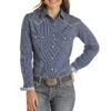 Rough Stock Women's Dobby Print Snap Shirt