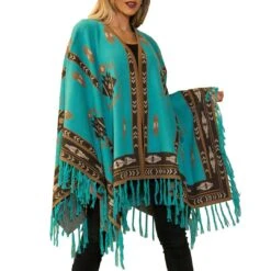 Time Of The West Women's Aztec Pattern Cape