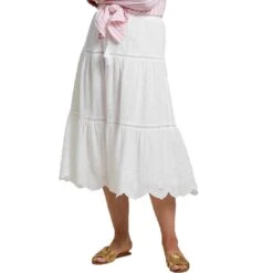 Tribal Women's Embroidered Cotton Midi Skirt