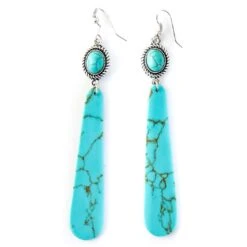 West & Co Jewelry Dangle Turquoise Tablet Earrings