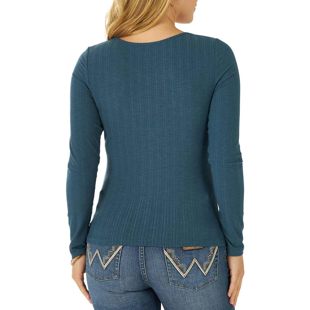 Wrangler Women's Essential Ribbed Knit Long Sleeve T-Shirt - Image 2
