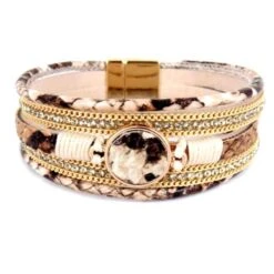 Wyo-Horse Snake Skin Rhinestone Bracelet